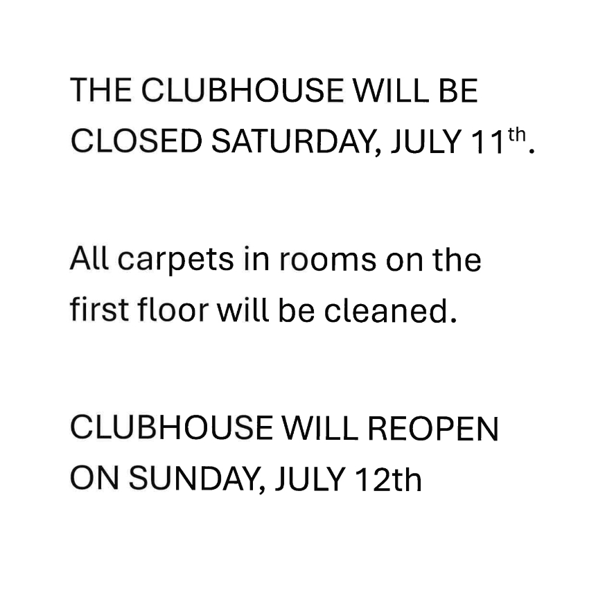 clubhouse closure